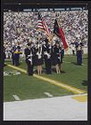 Photographs of Air Force ROTC cadets presenting the colors at an East Carolina football game